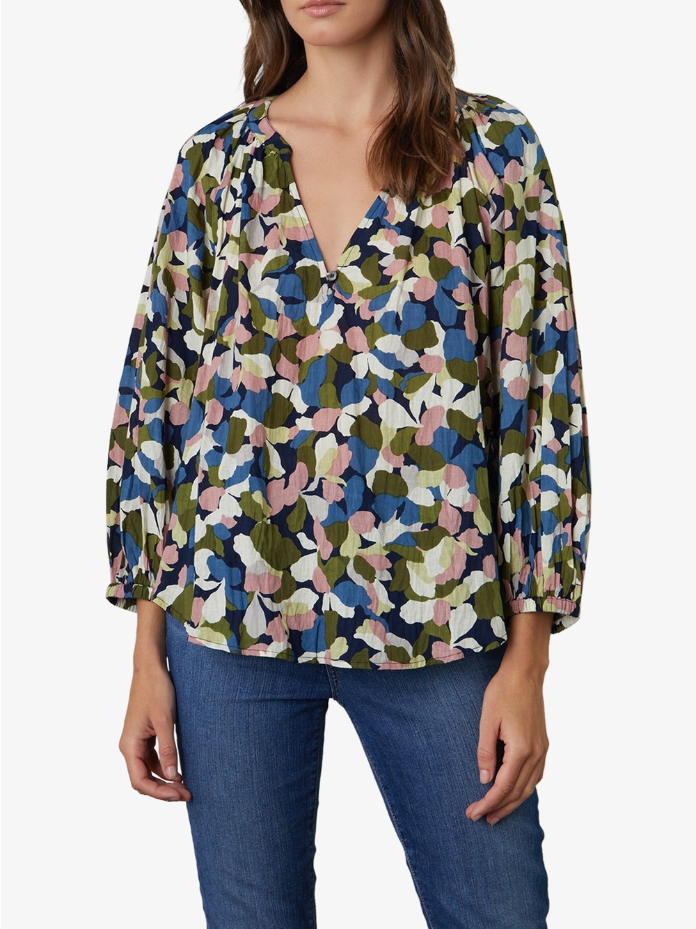Velvet by Graham & Spencer petal print blouse